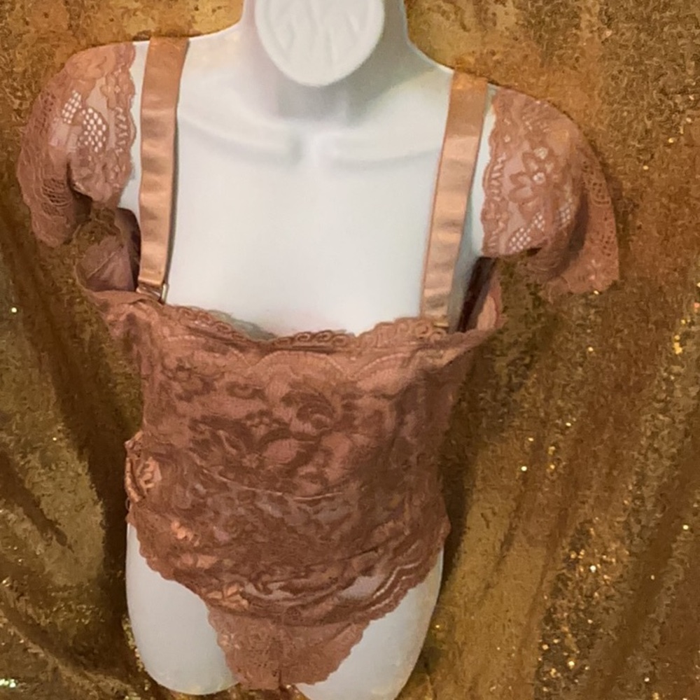 Lace Crop Bralette Set in Dusty Rose - Women Intimates